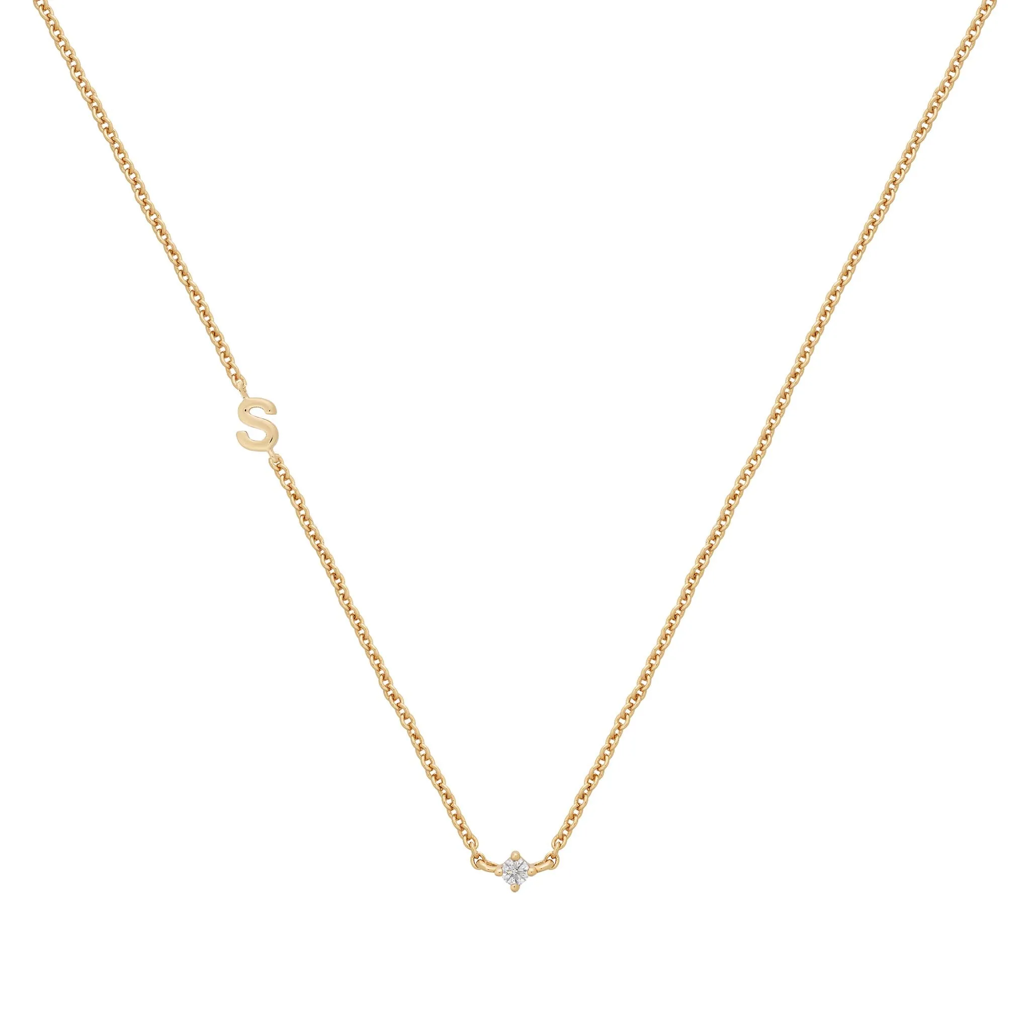 Petite Initial Necklace | 9k Solid Gold