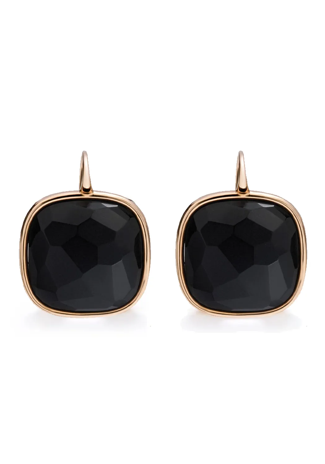 Pomellato Victoria 18K Rose Gold Faceted Black Jet Drop Earrings