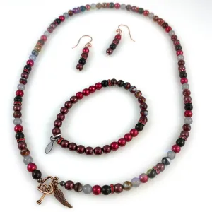 "Classical" Necklace Set (Ruby)