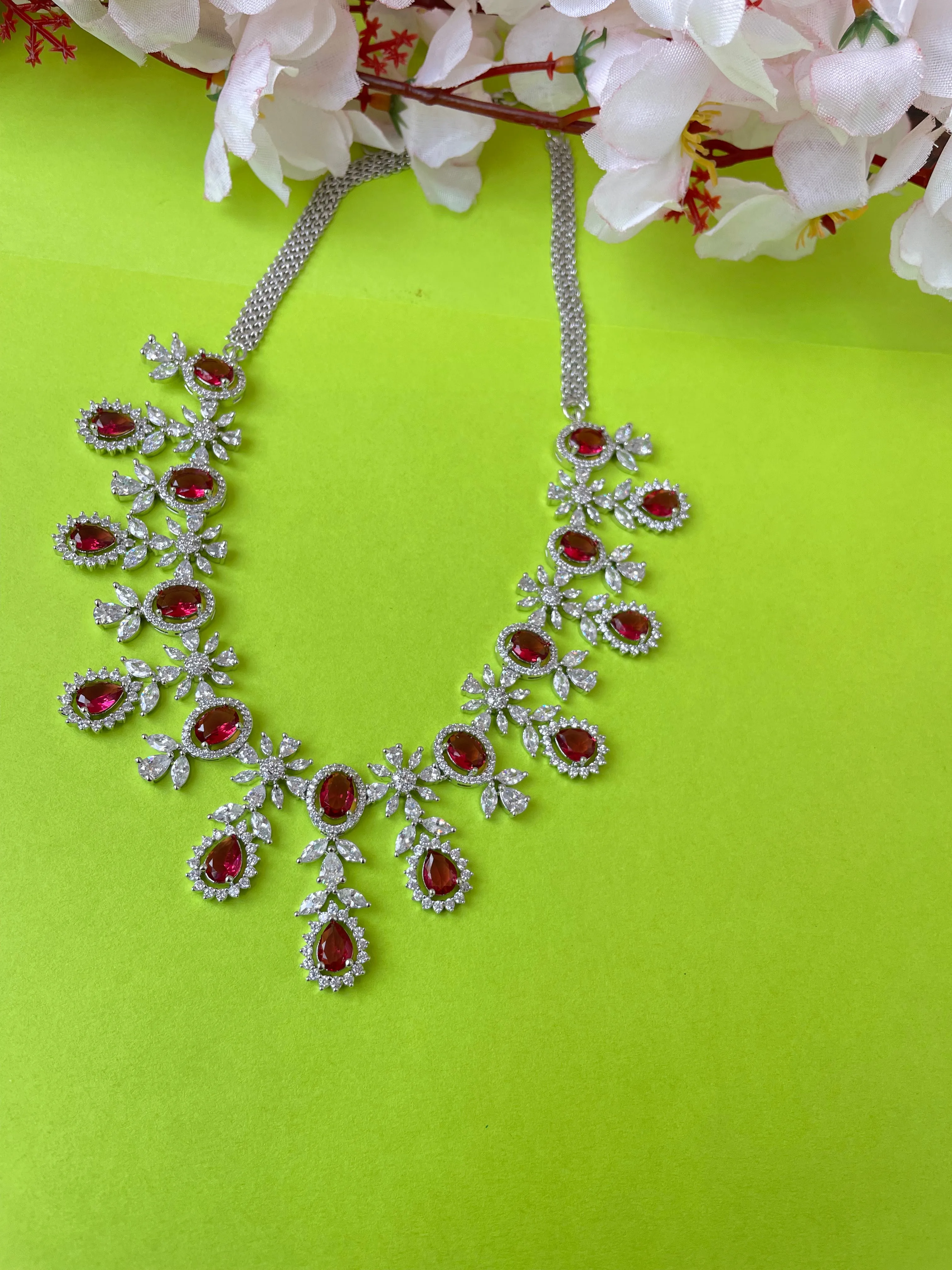 Red Choker Layer Necklace-Elegance5