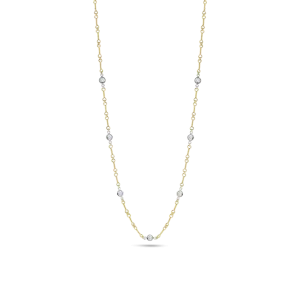 Roberto Coin 18k Gold Diamonds By The Inch 7 Station Dogbone Necklace