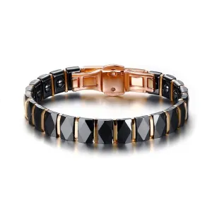 Rose Gold Black Ceramic Hematite Bracelet