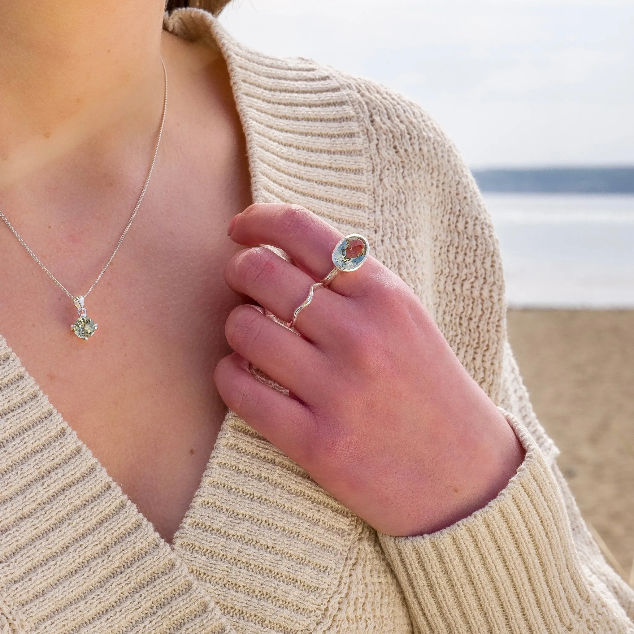 Sea Gem Quartz Pendant