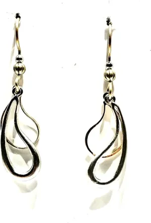 Silver Forest Earring Silver and Gold Playful Paisley Duet - NE-2141