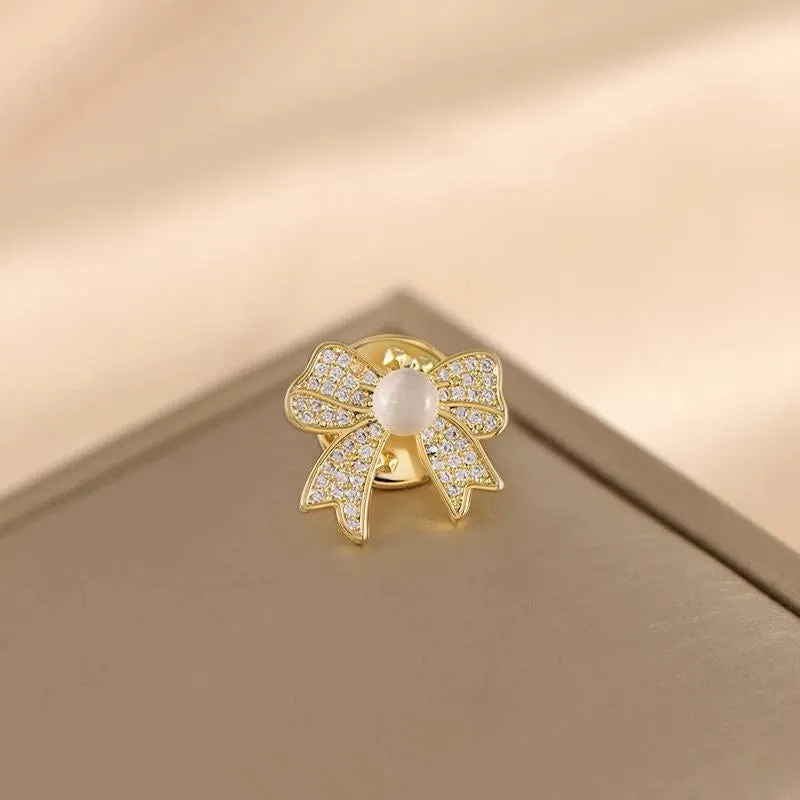 Simple Style Classic Style Pin Flower Alloy Inlay Zircon Women's Brooches