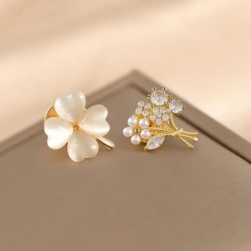 Simple Style Classic Style Pin Flower Alloy Inlay Zircon Women's Brooches