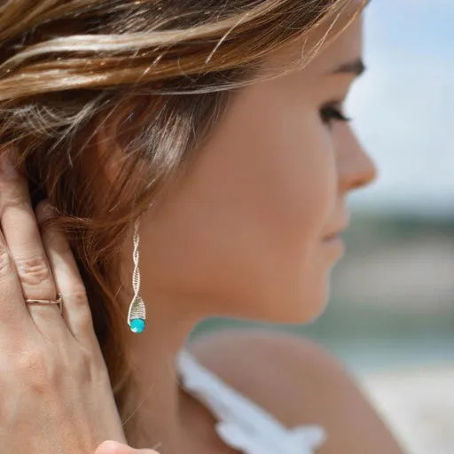 Spiral Earrings with Turquoise