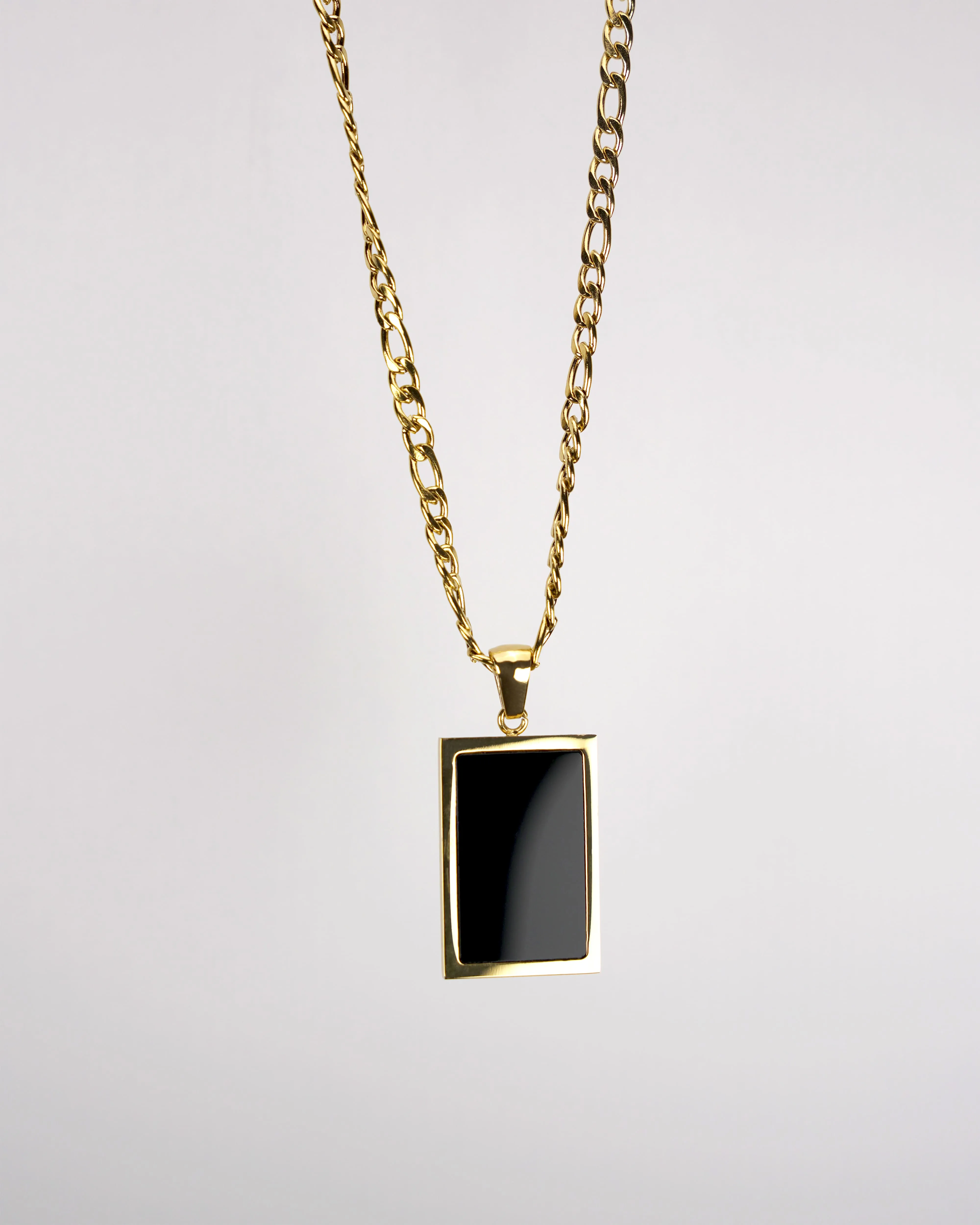 Square Natural Gemstone Pendant Necklace