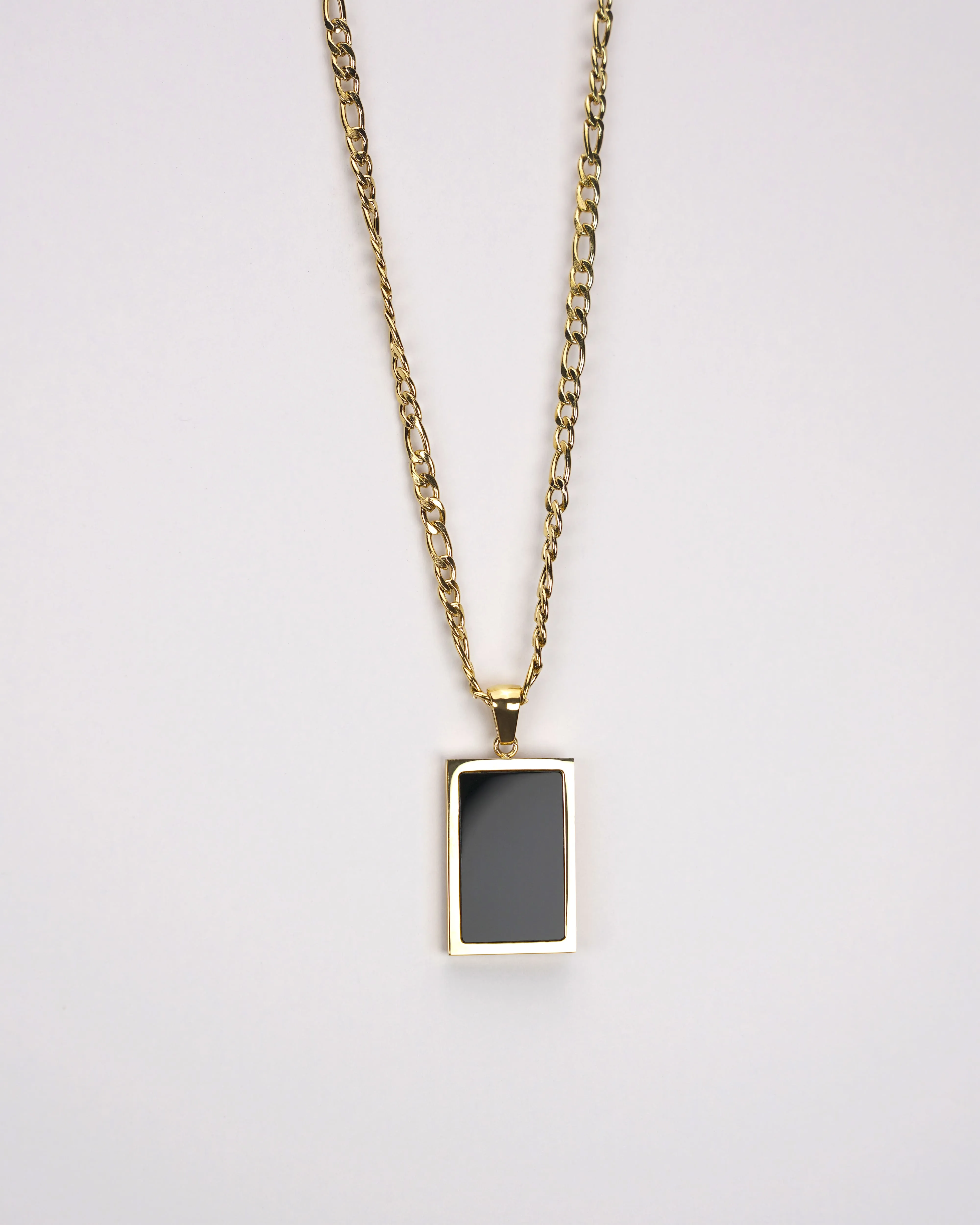 Square Natural Gemstone Pendant Necklace