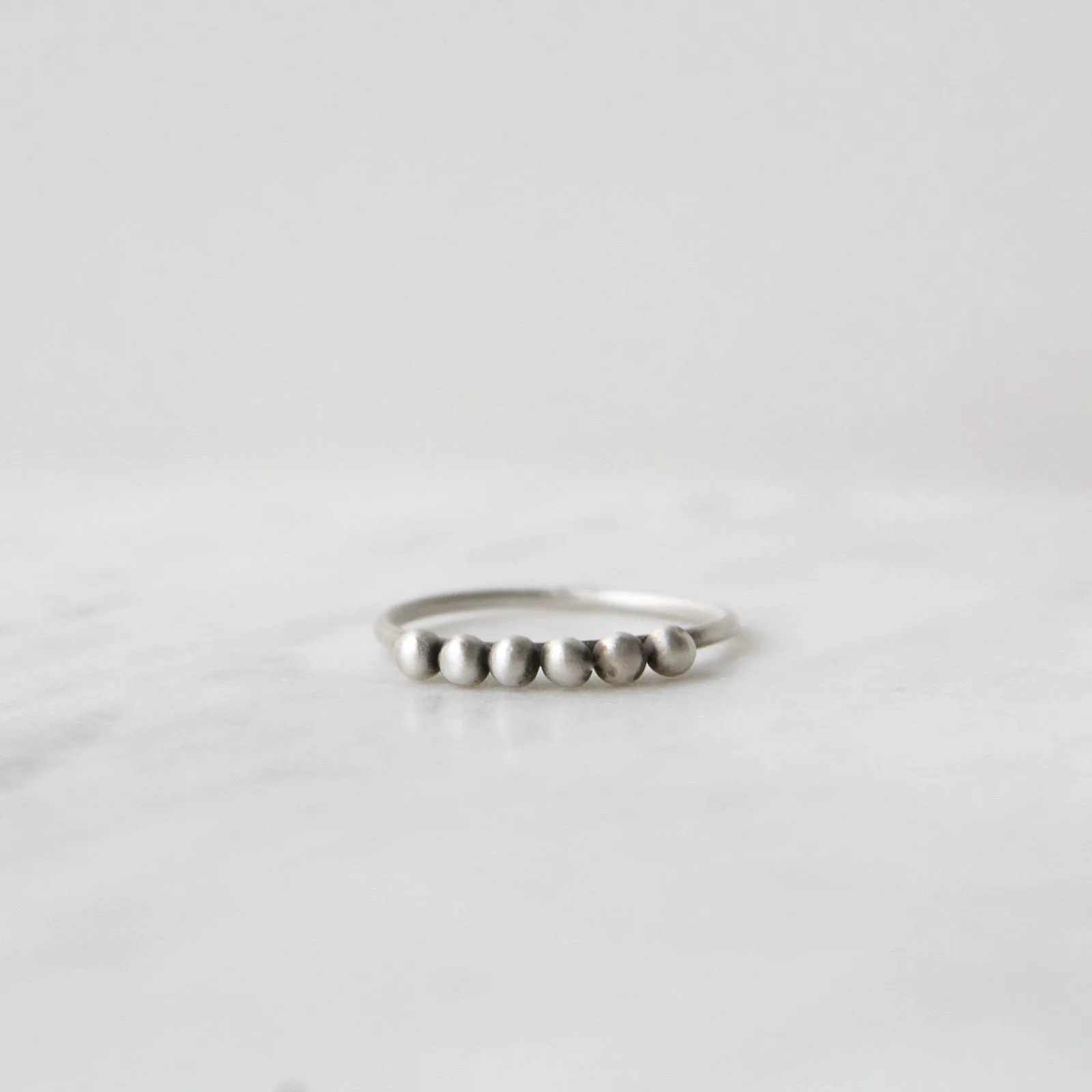 Sterling Silver Six Granulated Ball Stacking Ring