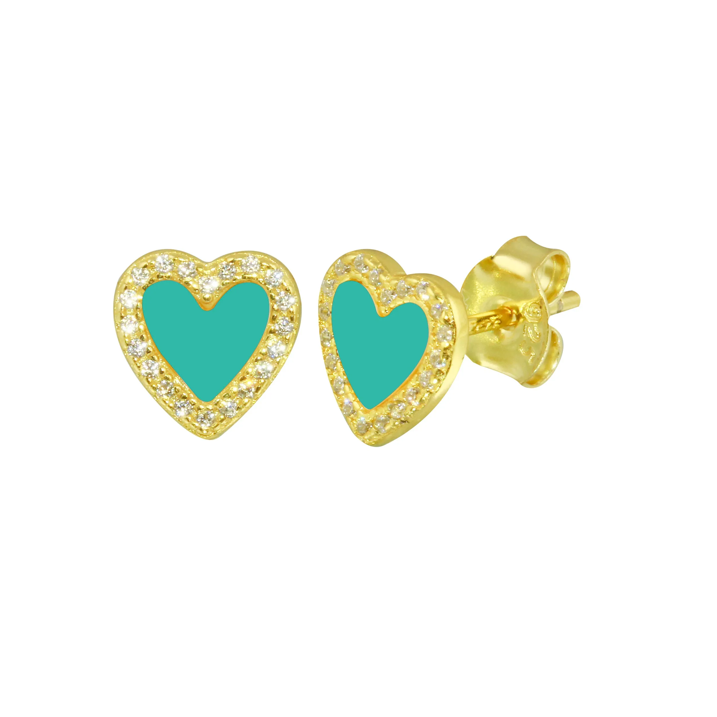 Stone Heart Studs