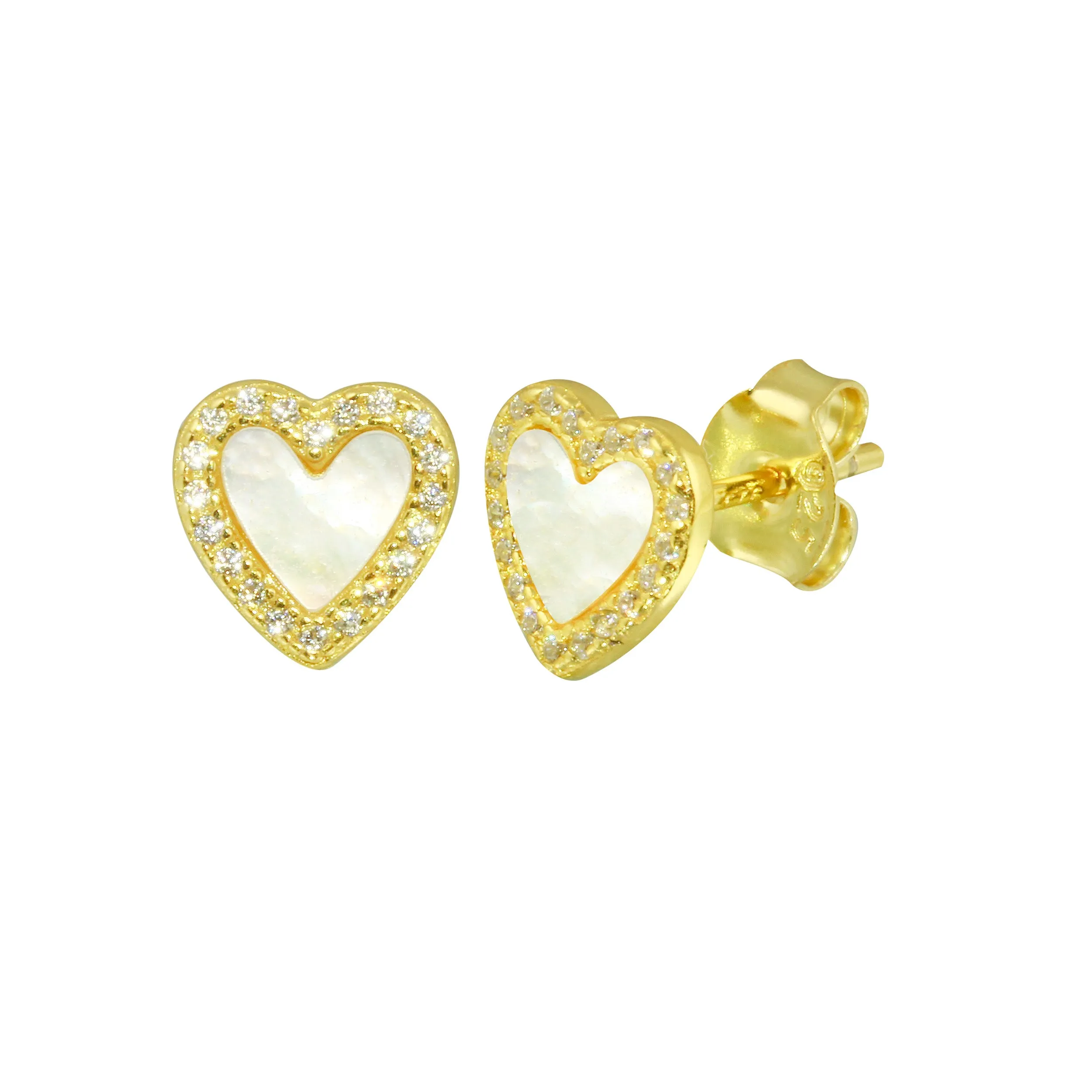 Stone Heart Studs