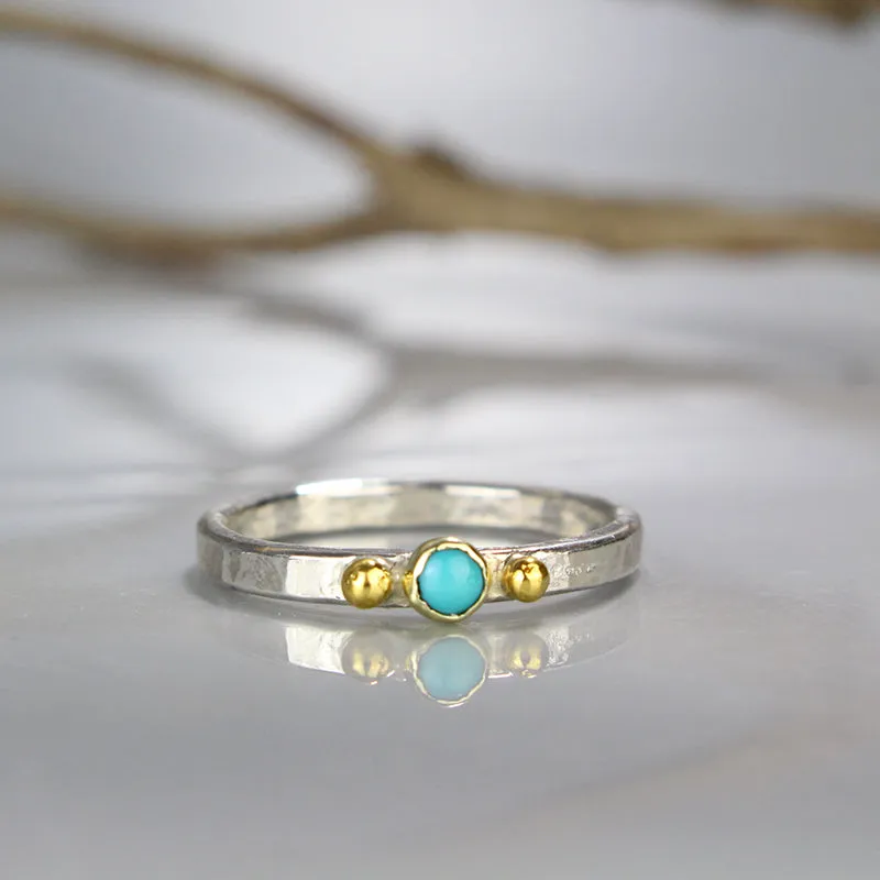 Turquoise Lapis Silver Stacking Ring