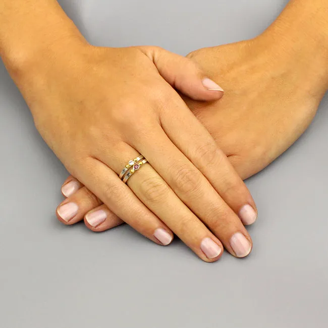 Turquoise Lapis Silver Stacking Ring