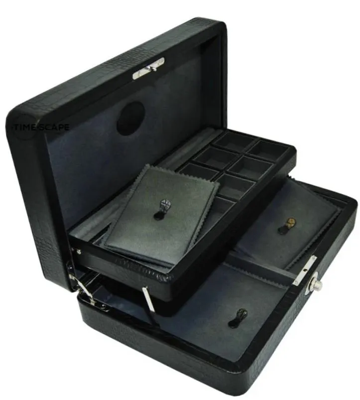 UNDERWOOD (LONDON)  - Croco Jewelry Case with Tray | UN206/CBLK