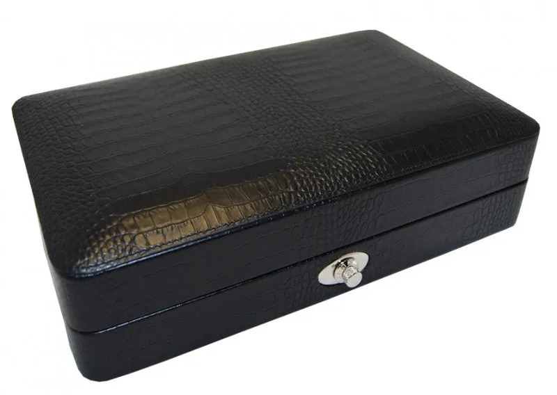 UNDERWOOD (LONDON)  - Croco Jewelry Case with Tray | UN206/CBLK