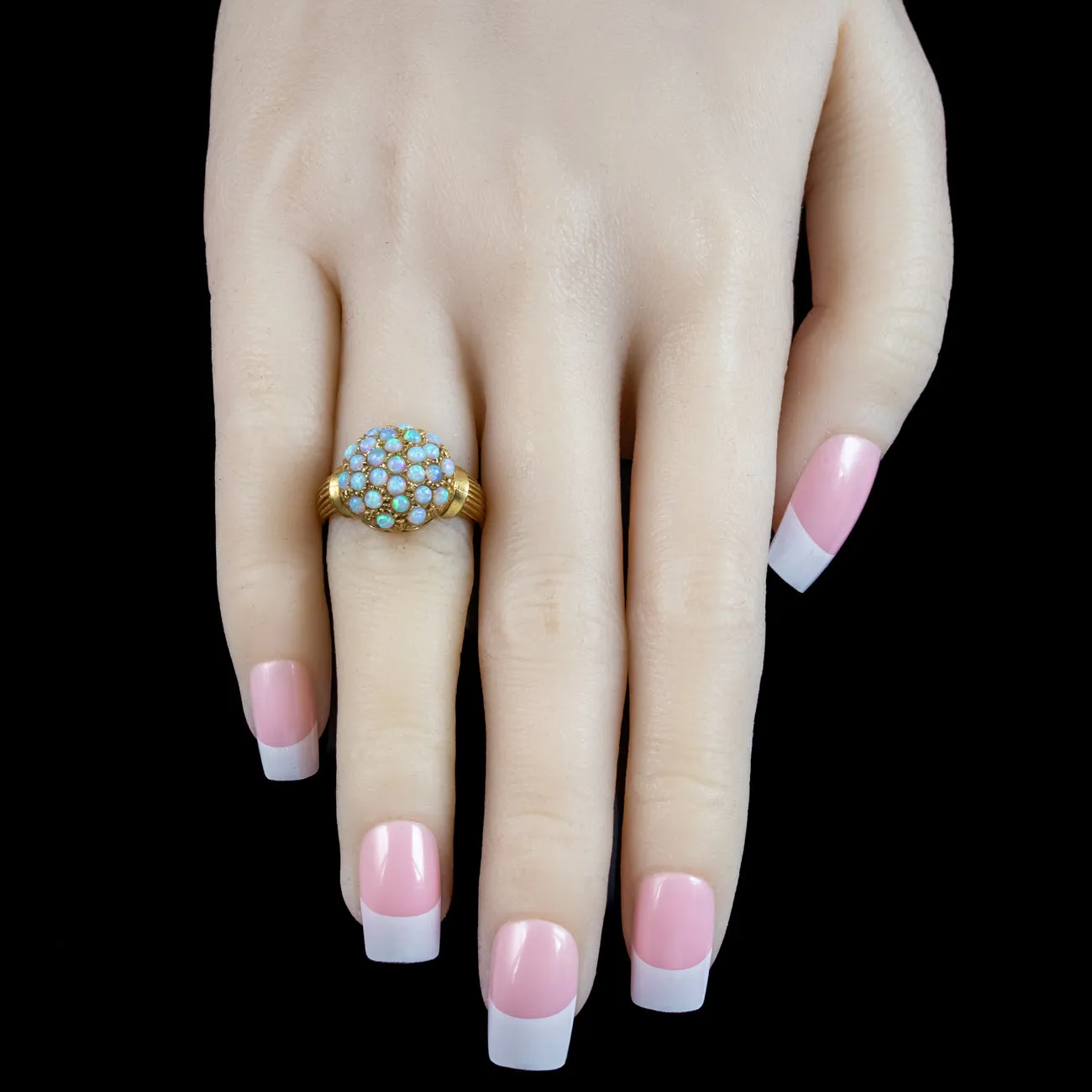 Victorian Style Opal Bombe Cluster Ring