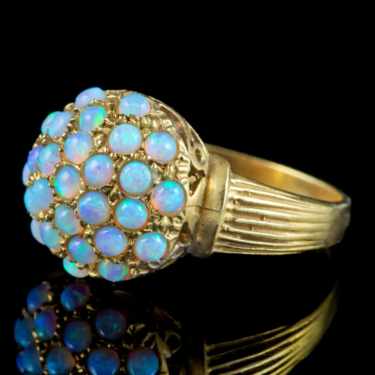 Victorian Style Opal Bombe Cluster Ring