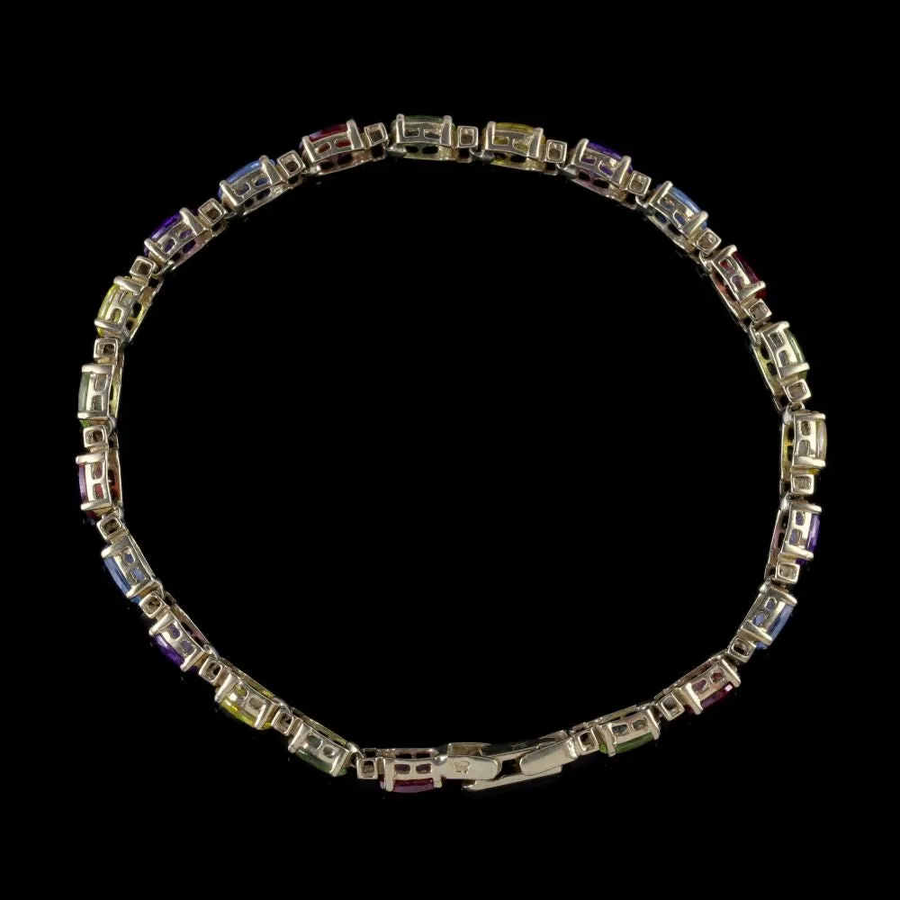 Vintage Gemstone Bracelet 9Ct Yellow Gold