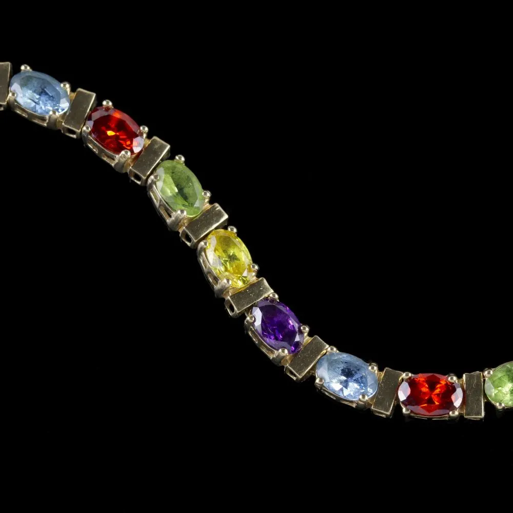 Vintage Gemstone Bracelet 9Ct Yellow Gold