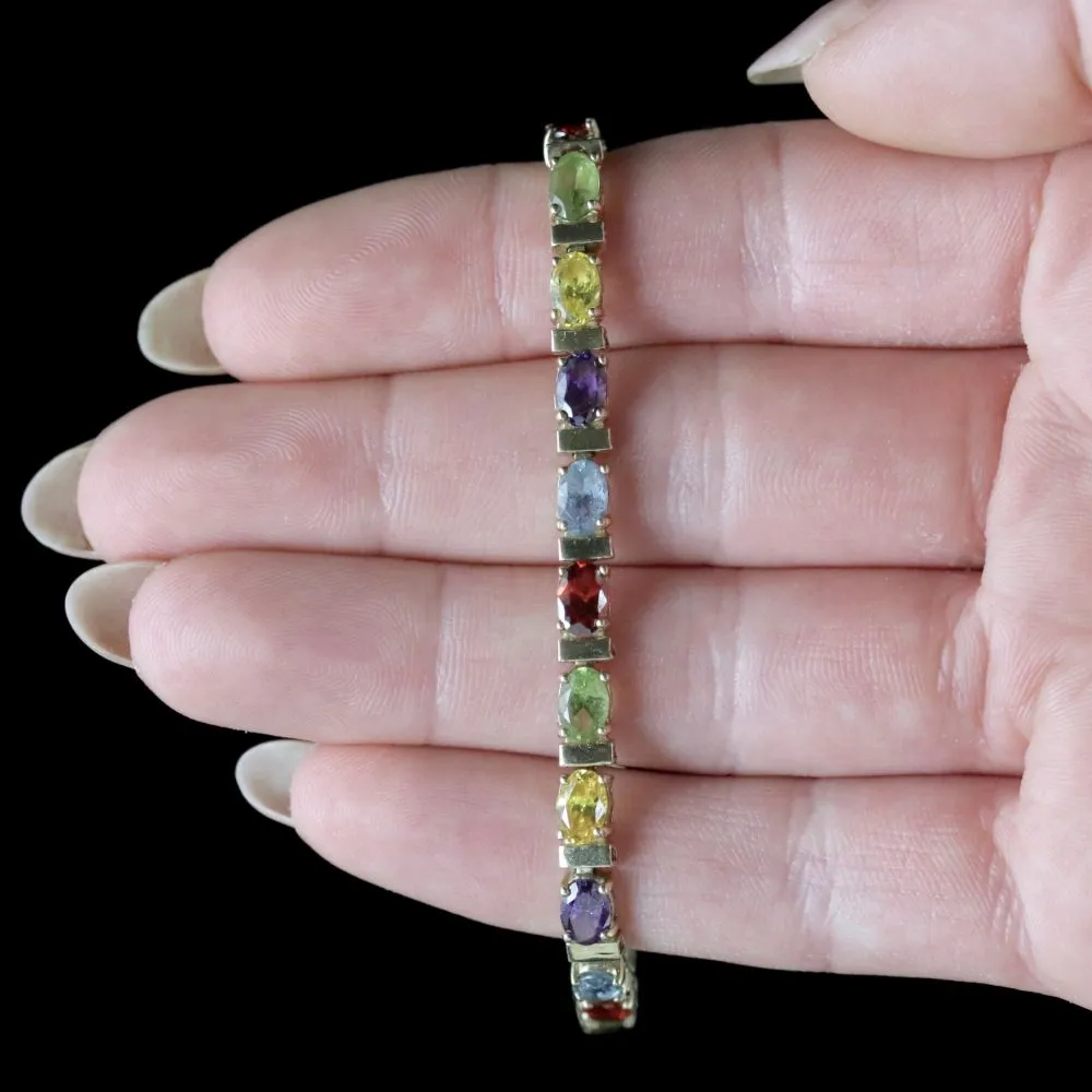 Vintage Gemstone Bracelet 9Ct Yellow Gold