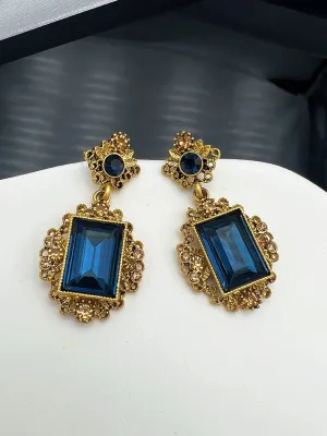 Vintage Rhombus Hollow Earrings MSE00148