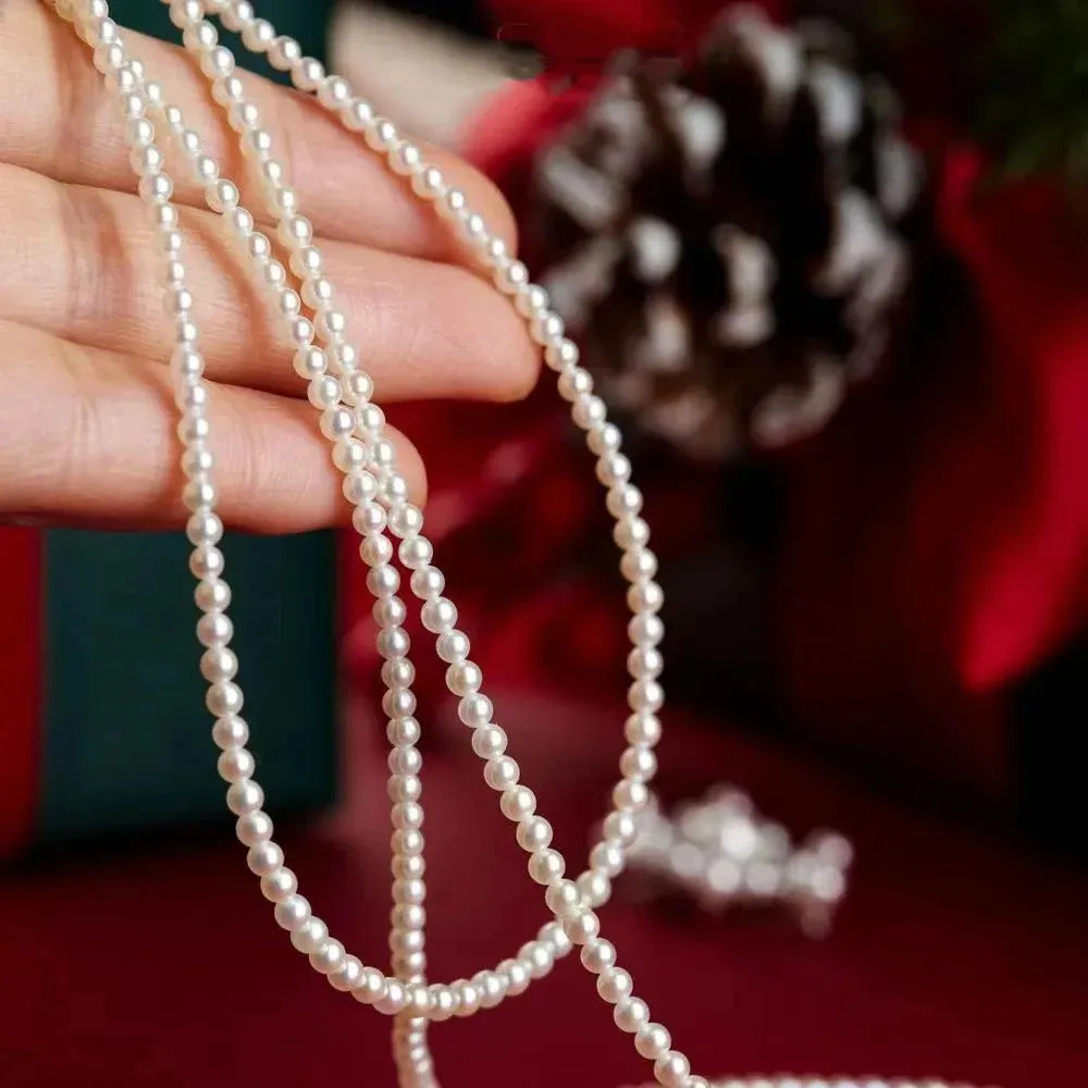 Vintage White Pearl Chain Choker Necklace