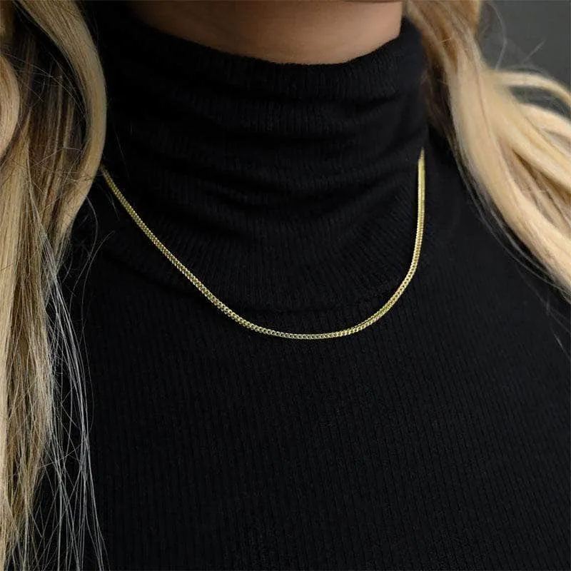 Womens 10k Gold Franco Chain 2mm