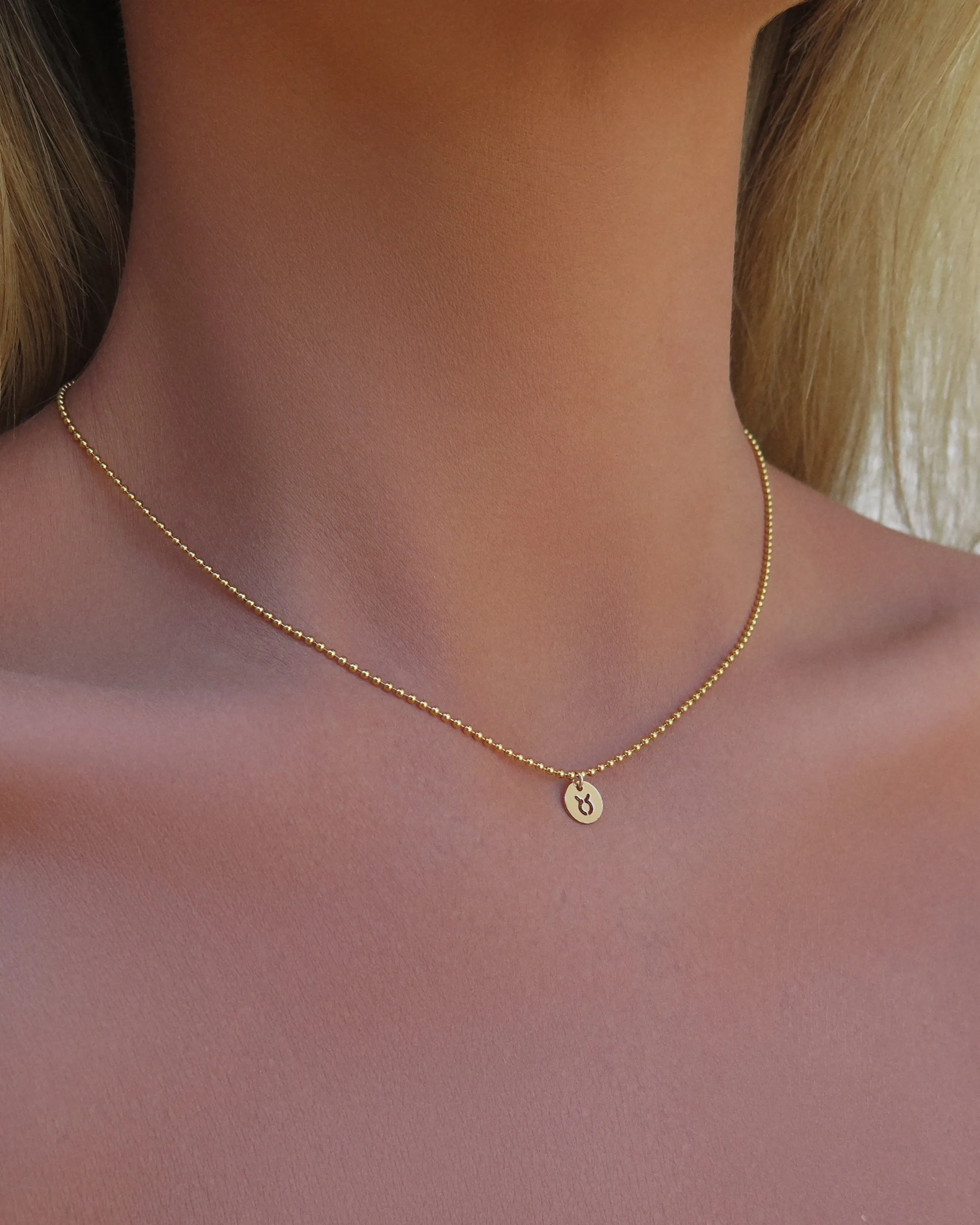 Zodiac Bead Chain Necklace  - 14k Yellow Gold Fill