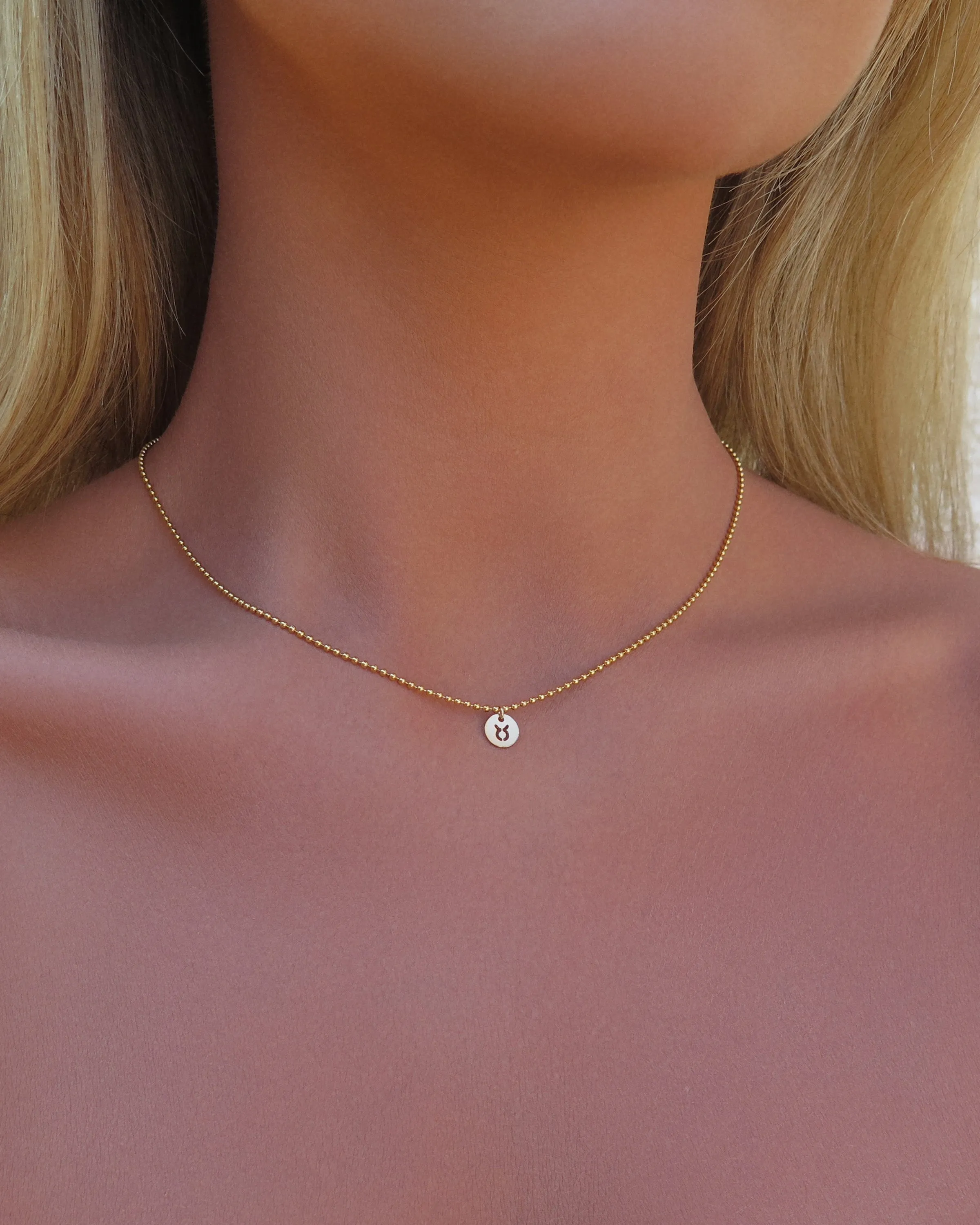 Zodiac Bead Chain Necklace  - 14k Yellow Gold Fill