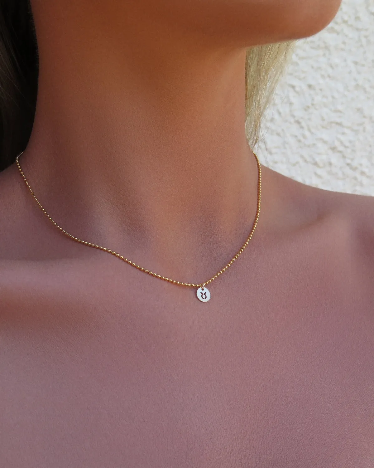 Zodiac Bead Chain Necklace  - 14k Yellow Gold Fill