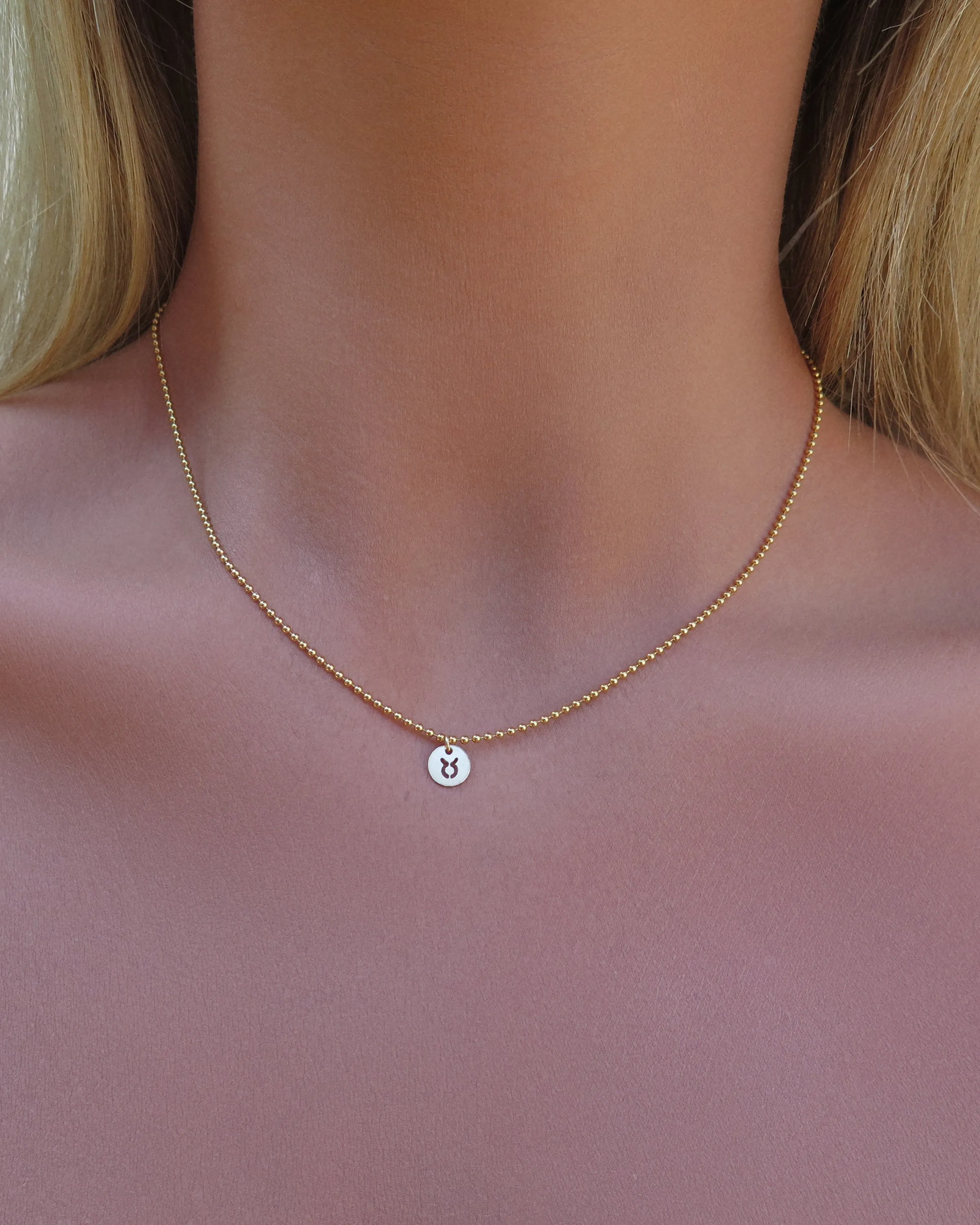 Zodiac Bead Chain Necklace  - 14k Yellow Gold Fill