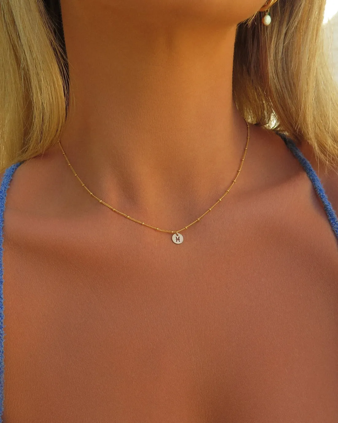 Zodiac Curb Chain Necklace  - 14k Yellow Gold Fill